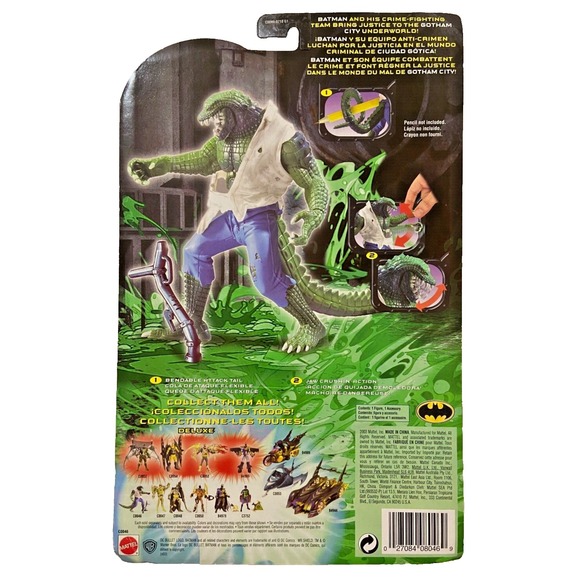 KILLER CROC Batman Mattel DC 2003 Figure With‎ Free Comic Book - Picture 2 of 2